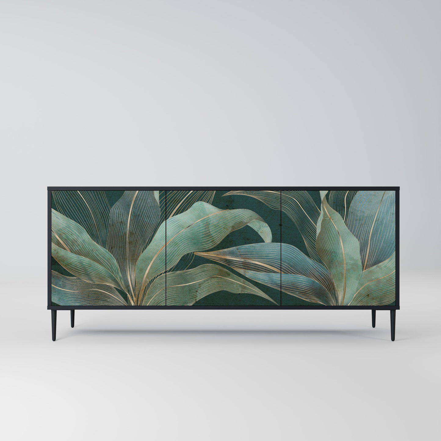 ROYAL GREEN Madia a 3 Ante in Finitura Nera