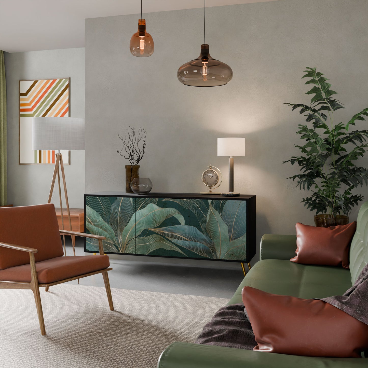 ROYAL GREEN Madia a 3 Ante in Finitura Nera