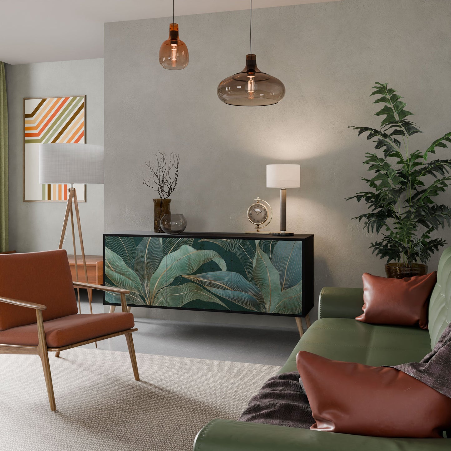 ROYAL GREEN Madia a 3 Ante in Finitura Nera