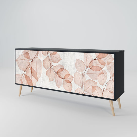 AUTUMN FRAGILITY 3-Door Sideboard in Black Finish