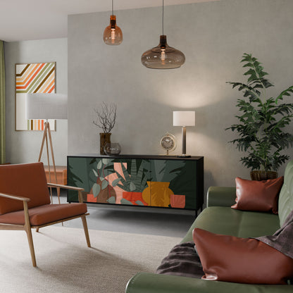 TROPICAL COMPOSITION Madia a 3 Ante in Finitura Nera