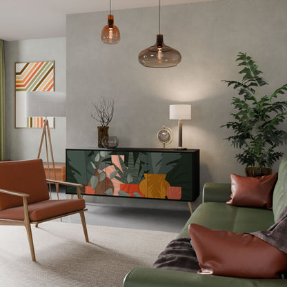 TROPICAL COMPOSITION Madia a 3 Ante in Finitura Nera