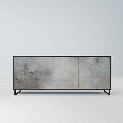 CONCRETE WALL 3-Door Sideboard in Black Finish