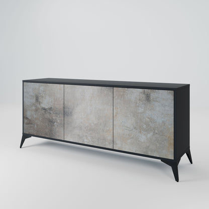 CONCRETE WALL 3-Door Sideboard in Black Finish