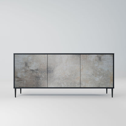 CONCRETE WALL 3-Door Sideboard in Black Finish