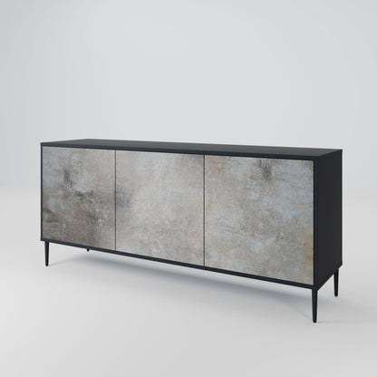 CONCRETE WALL 3-Door Sideboard in Black Finish