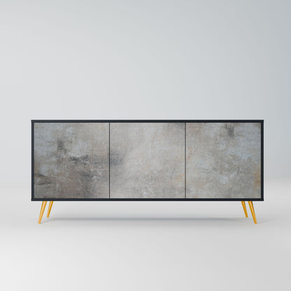 CONCRETE WALL 3-Door Sideboard in Black Finish