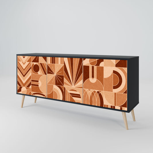 PRISM MOSAIC 3-Door Sideboard in Black Finish