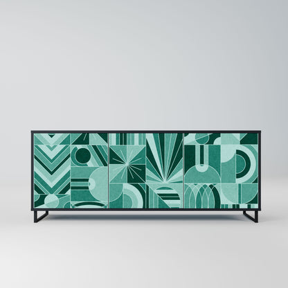 HARMONIC GRID Madia a 3 Ante in Finitura Nera