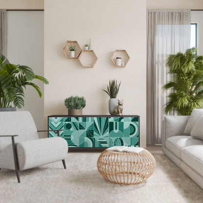 HARMONIC GRID Madia a 3 Ante in Finitura Nera