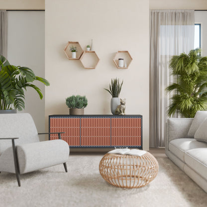 HYPNOTIC GATE 3-Door Sideboard in Black Finish