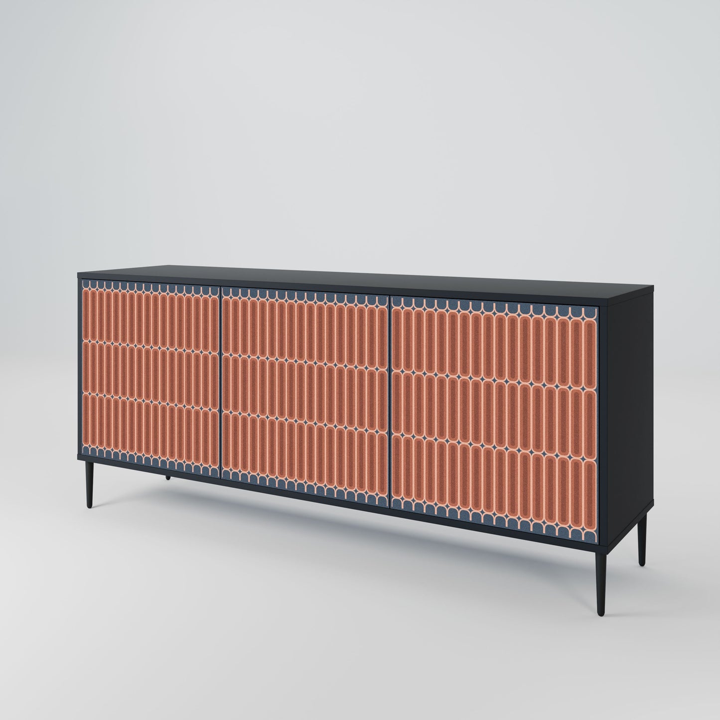 HYPNOTIC GATE 3-Door Sideboard in Black Finish