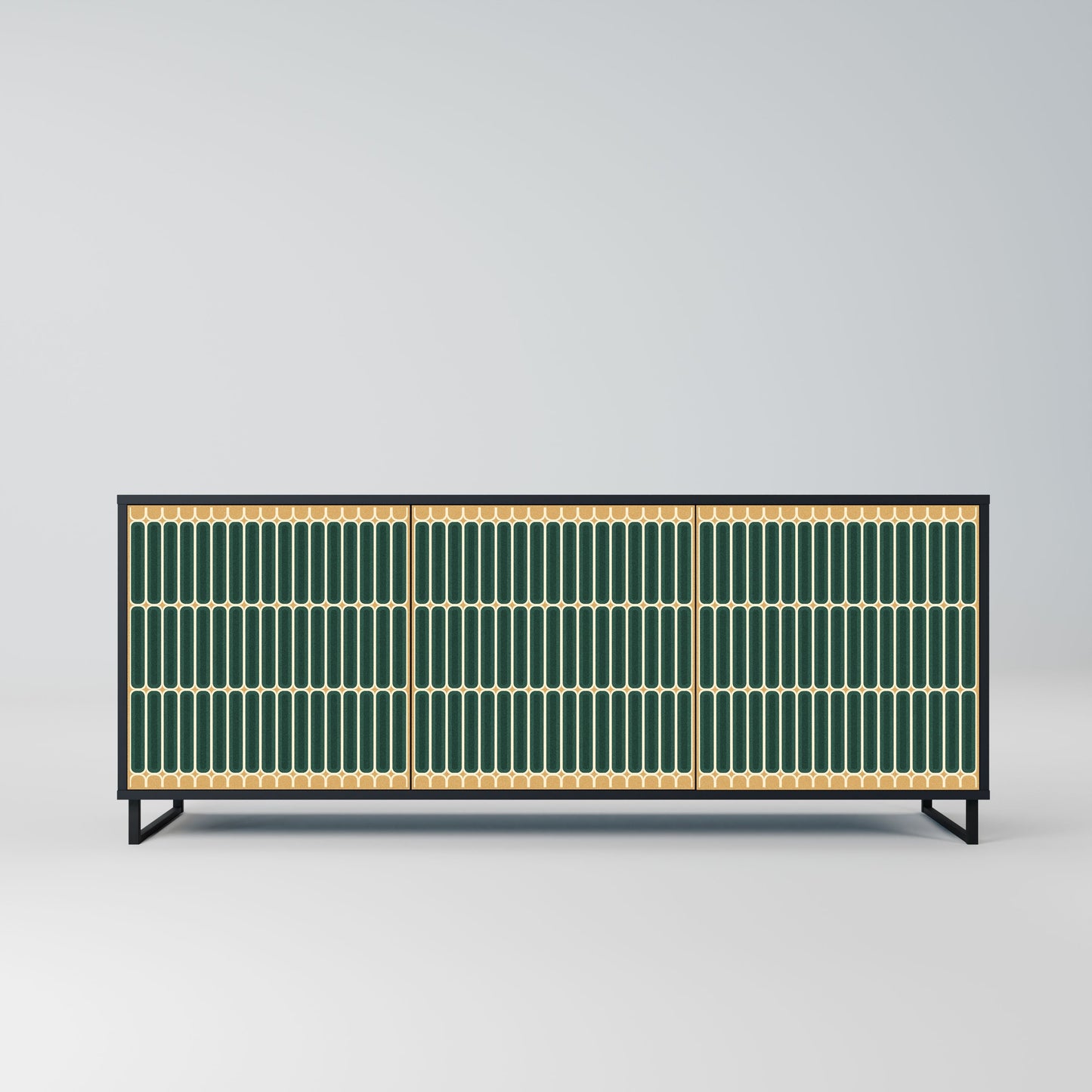 ILUSION GATE 3-Door Sideboard in Black Finish