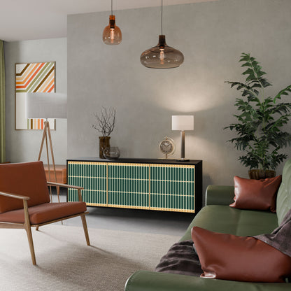 ILUSION GATE 3-Door Sideboard in Black Finish