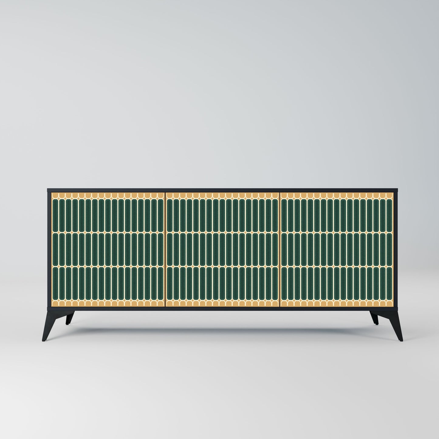 ILUSION GATE 3-Door Sideboard in Black Finish