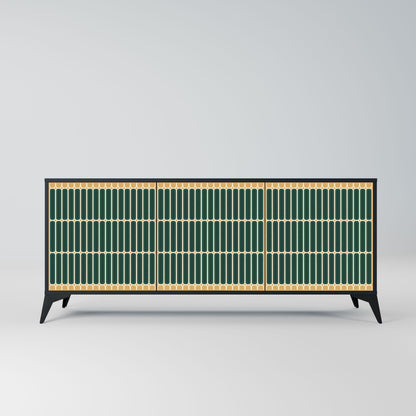 ILUSION GATE 3-Door Sideboard in Black Finish