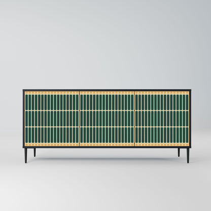 ILUSION GATE 3-Door Sideboard in Black Finish