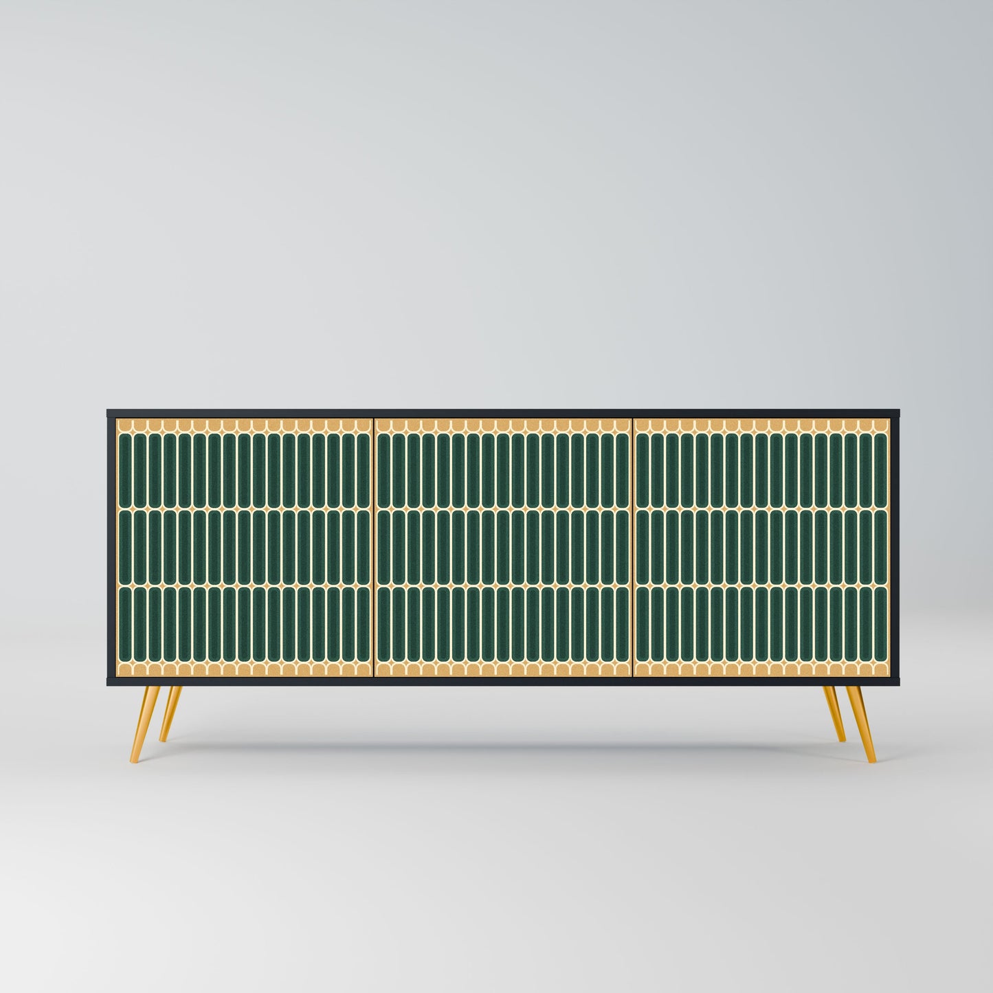 ILUSION GATE 3-Door Sideboard in Black Finish