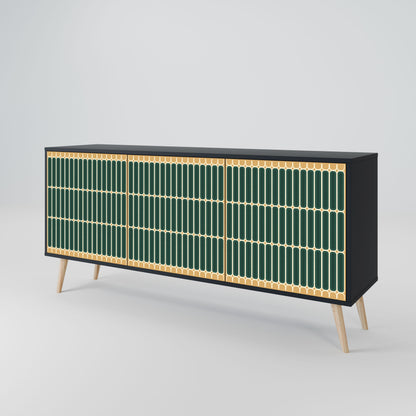 ILUSION GATE 3-Door Sideboard in Black Finish