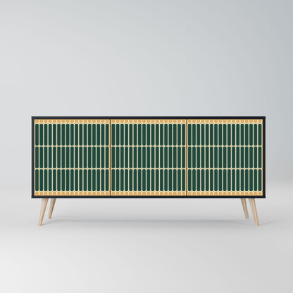 ILUSION GATE 3-Door Sideboard in Black Finish