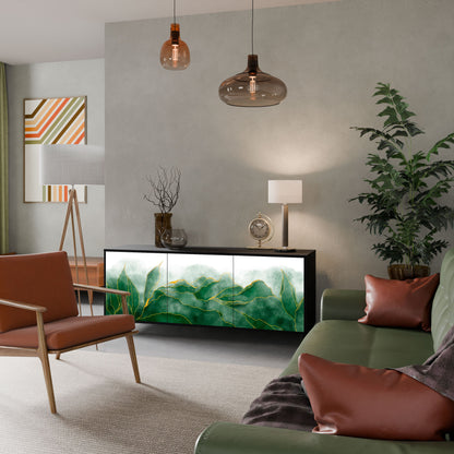 EXPENSIVE NATURE 3-Door Sideboard in Black Finish