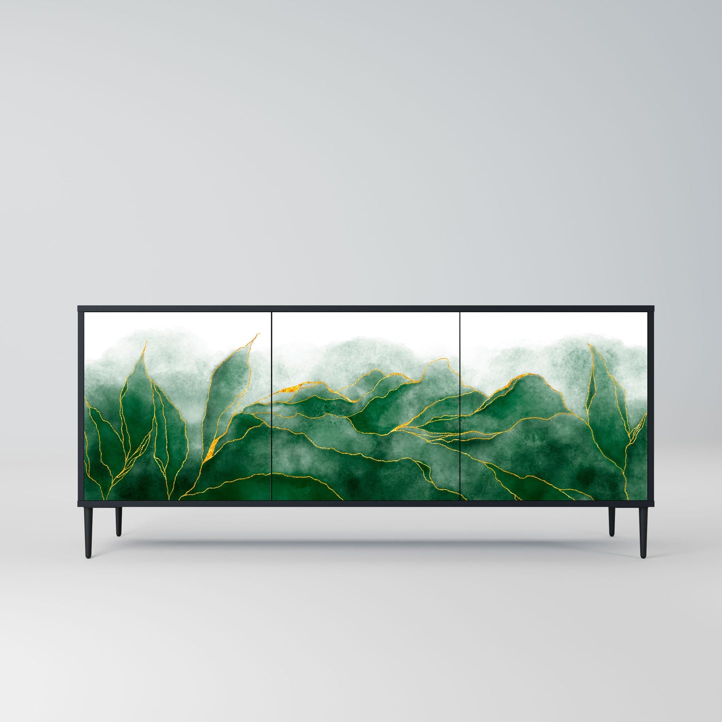 EXPENSIVE NATURE 3-Door Sideboard in Black Finish