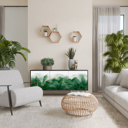 EXPENSIVE NATURE 3-Door Sideboard in Black Finish