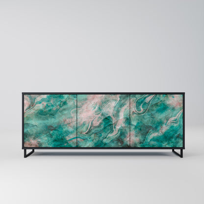 ABSTRACT ALCHEMY Madia a 3 Ante in Finitura Nera