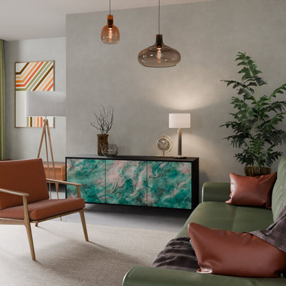 ABSTRACT ALCHEMY Madia a 3 Ante in Finitura Nera