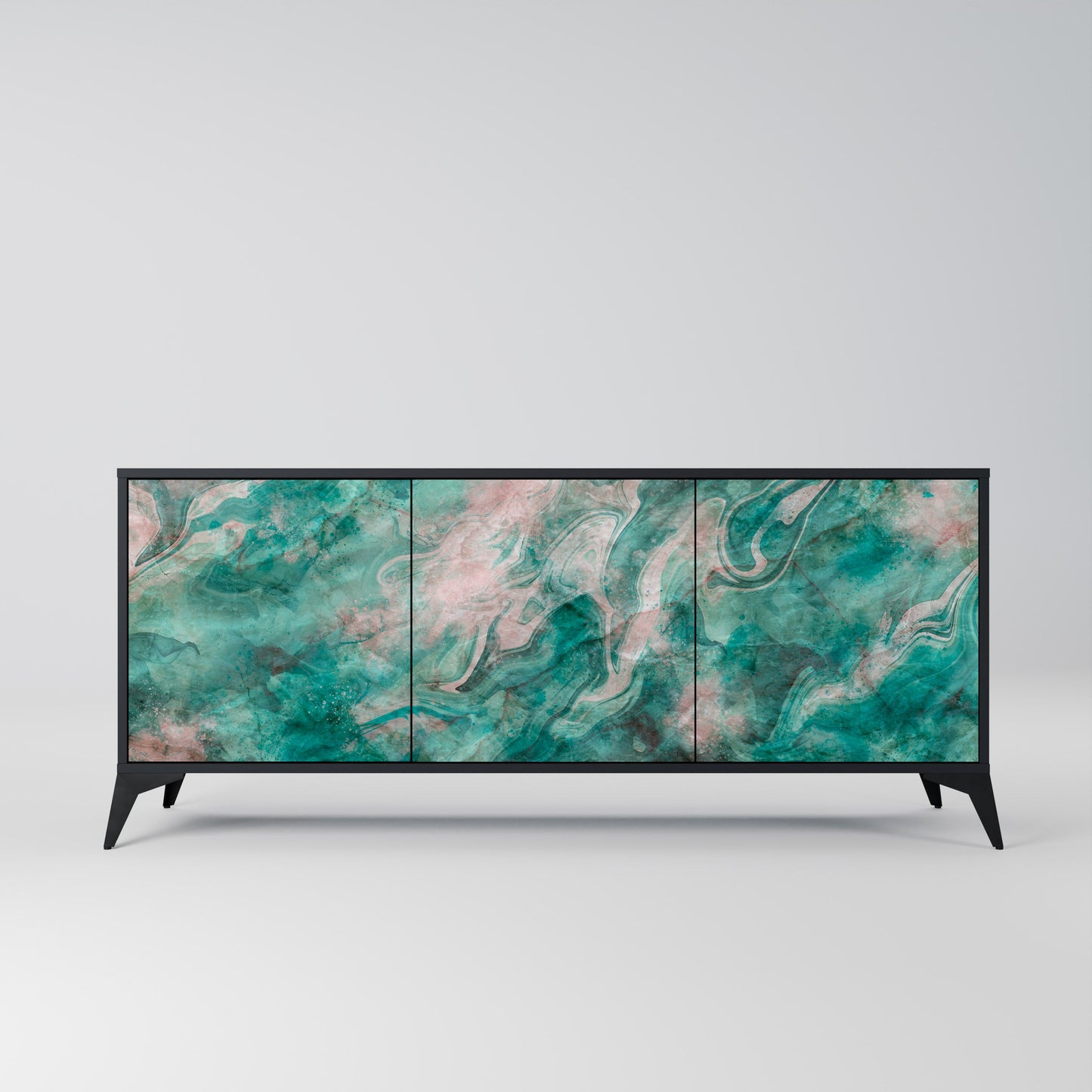 ABSTRACT ALCHEMY Madia a 3 Ante in Finitura Nera