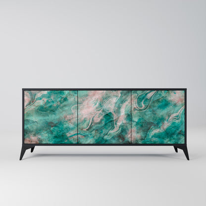 ABSTRACT ALCHEMY Madia a 3 Ante in Finitura Nera