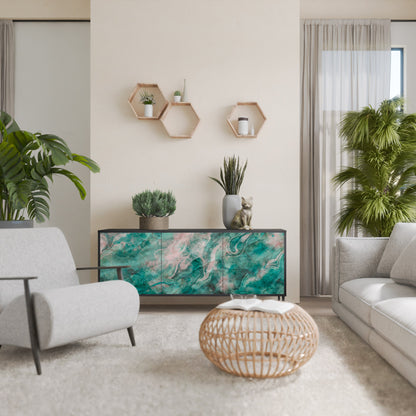 ABSTRACT ALCHEMY Madia a 3 Ante in Finitura Nera