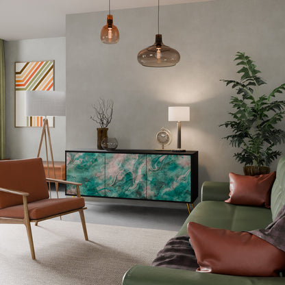 ABSTRACT ALCHEMY Madia a 3 Ante in Finitura Nera