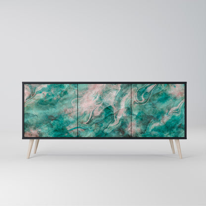 ABSTRACT ALCHEMY Madia a 3 Ante in Finitura Nera