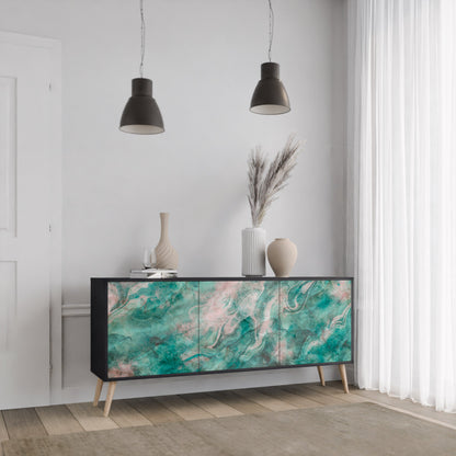 ABSTRACT ALCHEMY Madia a 3 Ante in Finitura Nera