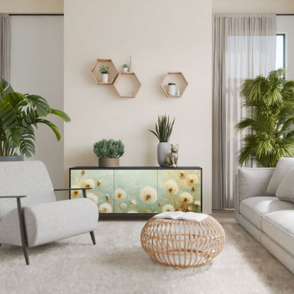 DREAMY MEADOW Madia a 3 Ante in Finitura Nera