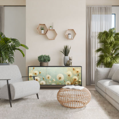 DREAMY MEADOW Madia a 3 Ante in Finitura Nera