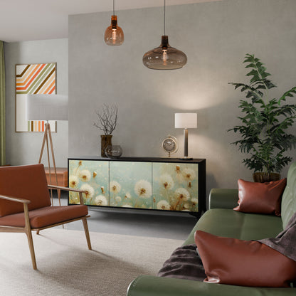 DREAMY MEADOW Madia a 3 Ante in Finitura Nera