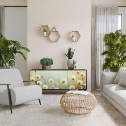 DREAMY MEADOW Madia a 3 Ante in Finitura Nera