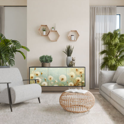 DREAMY MEADOW Madia a 3 Ante in Finitura Nera