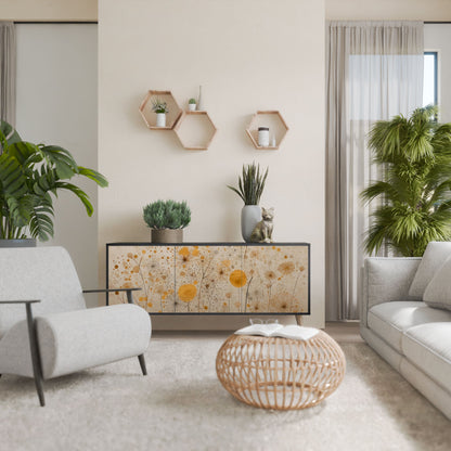 MORNING GLADE 3-Door Sideboard in Black Finish