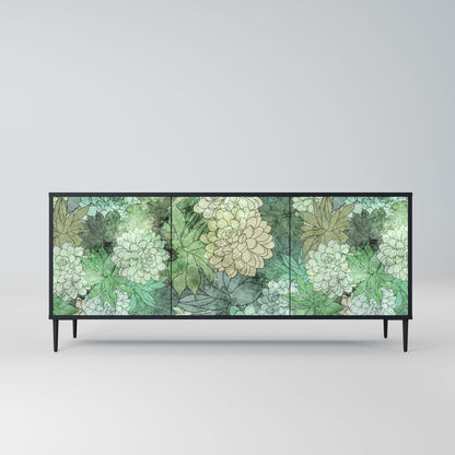 SUCCULENT CLUSTER 3-Door Sideboard in Black Finish