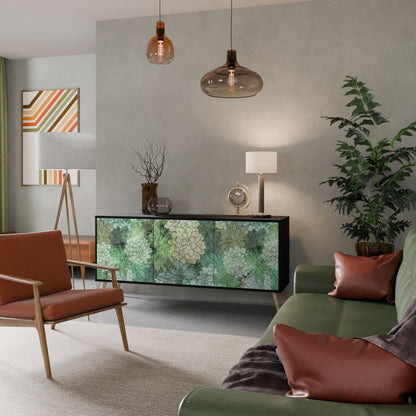 SUCCULENT CLUSTER 3-Door Sideboard in Black Finish