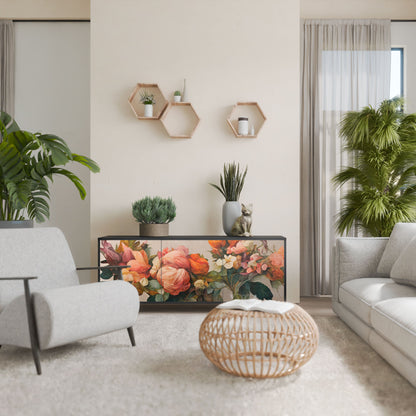 STYLISH BEAUTY 3-Door Sideboard in Black Finish