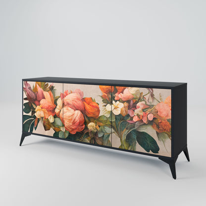STYLISH BEAUTY 3-Door Sideboard in Black Finish
