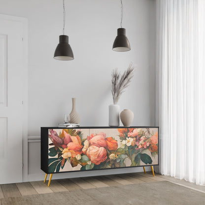 STYLISH BEAUTY 3-Door Sideboard in Black Finish