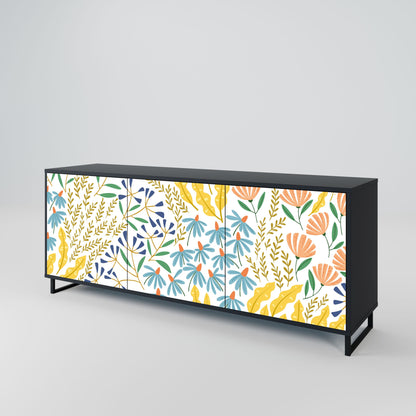 HELLO SPRING 3-Door Sideboard in Black Finish