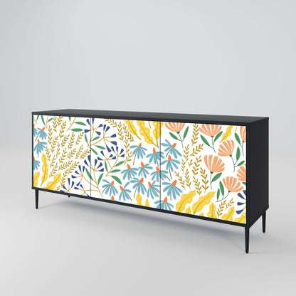 HELLO SPRING 3-Door Sideboard in Black Finish