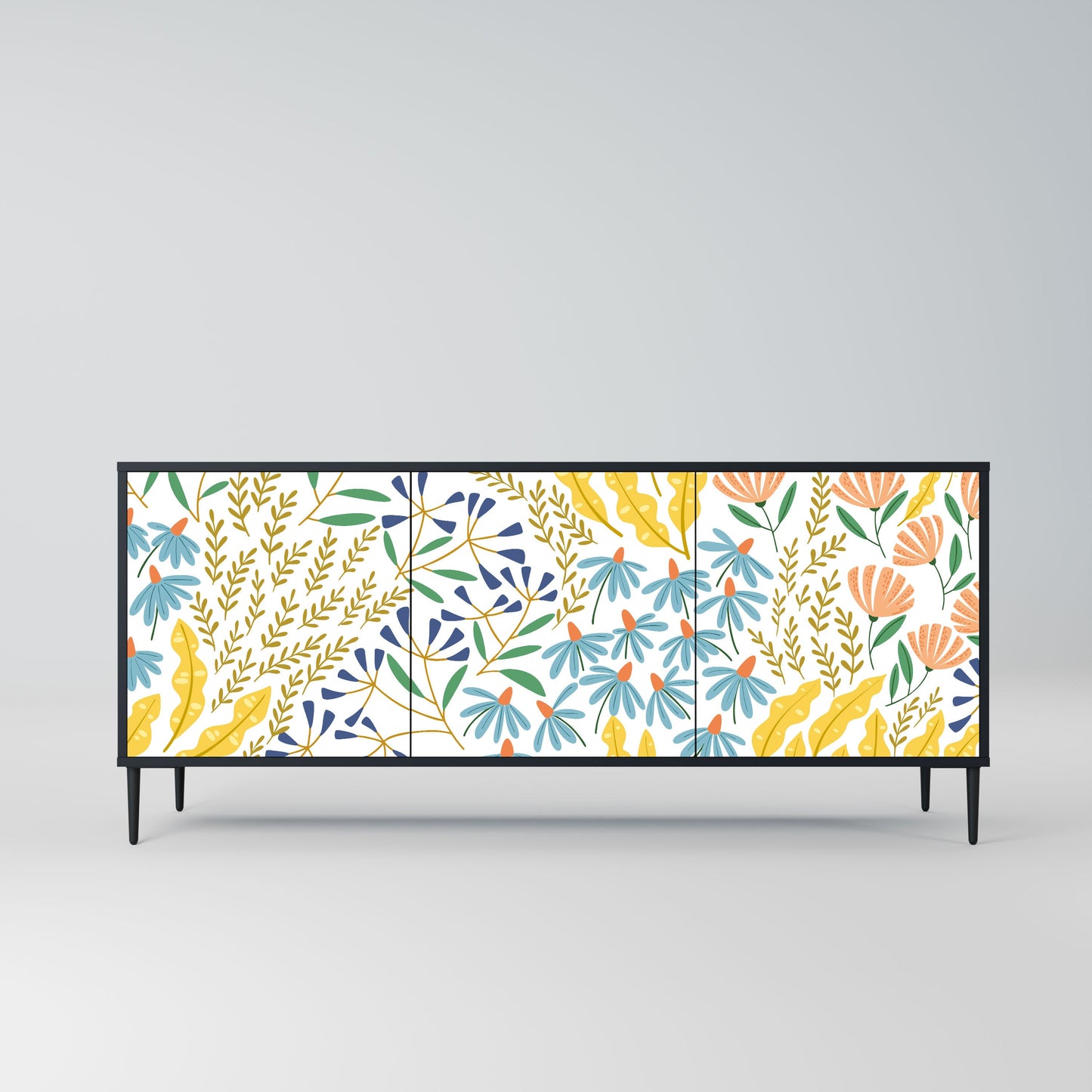 HELLO SPRING 3-Door Sideboard in Black Finish