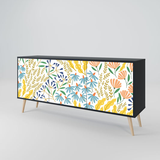 HELLO SPRING 3-Door Sideboard in Black Finish
